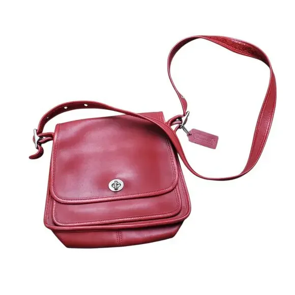 Vintage Coach Red Rambler's Legacy Crossbody Shoulder Bag - 9061 - Picture 15 of 15